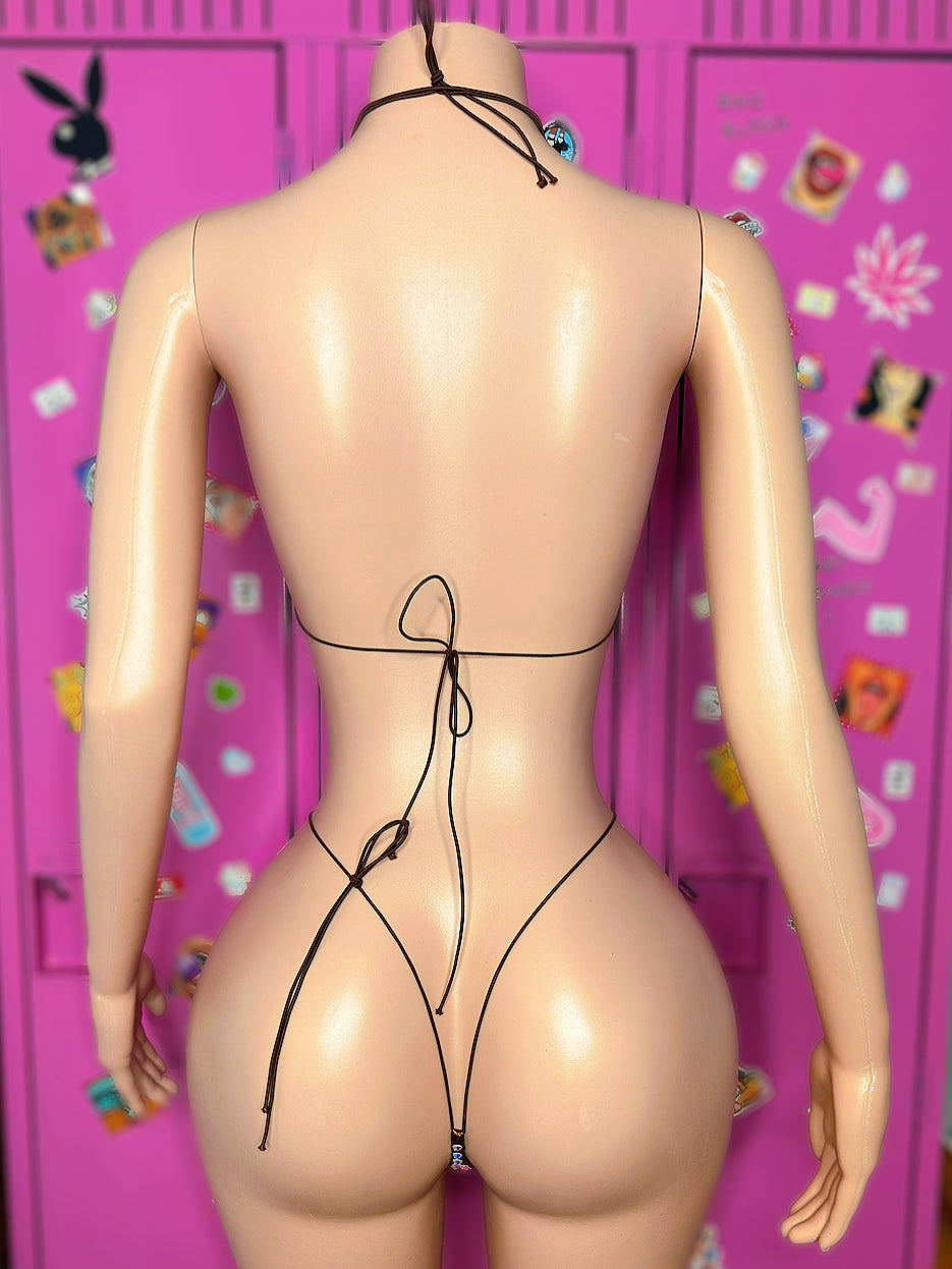 Micro bikini copper snakeskin