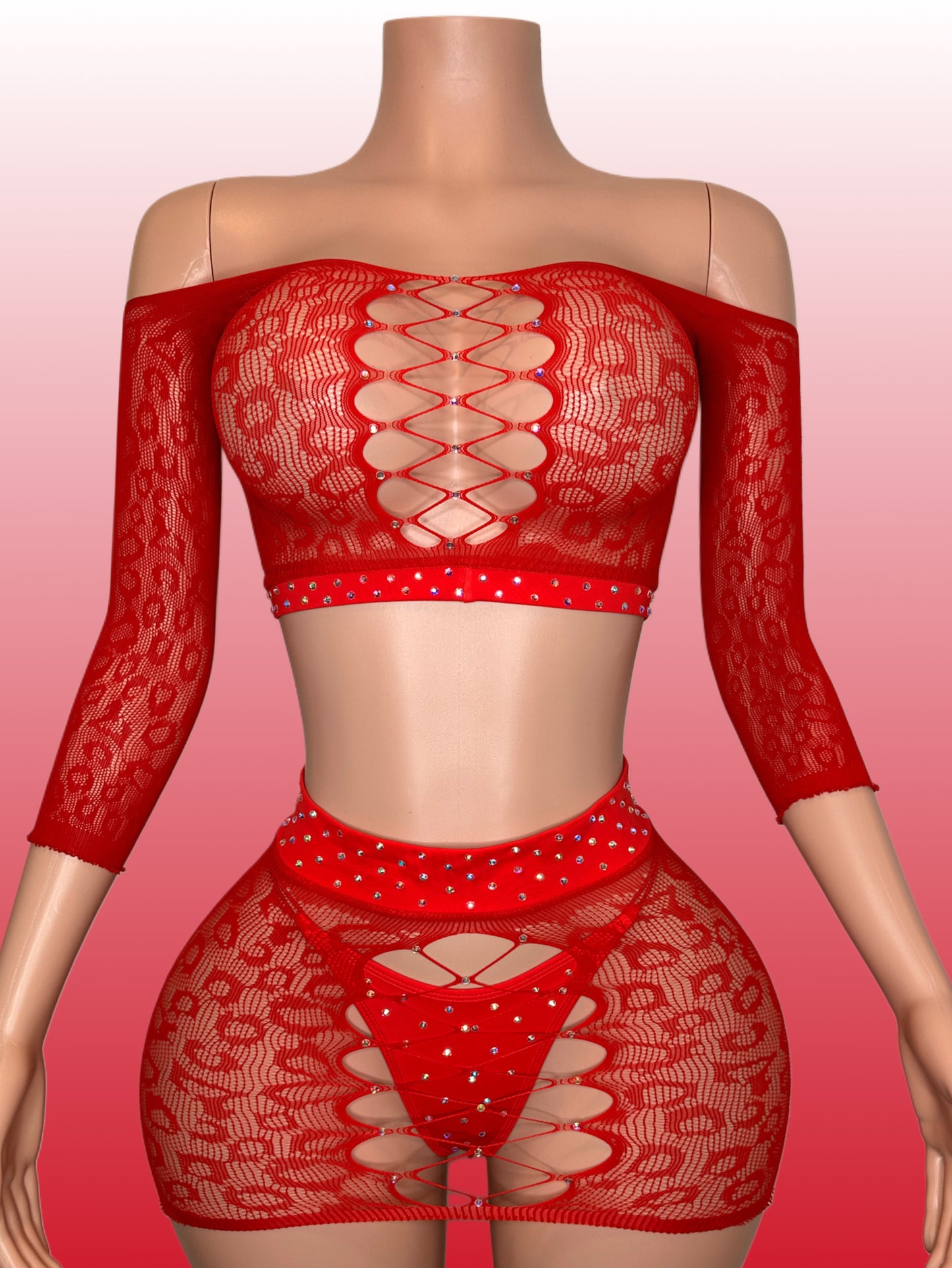 Skirt set red - small