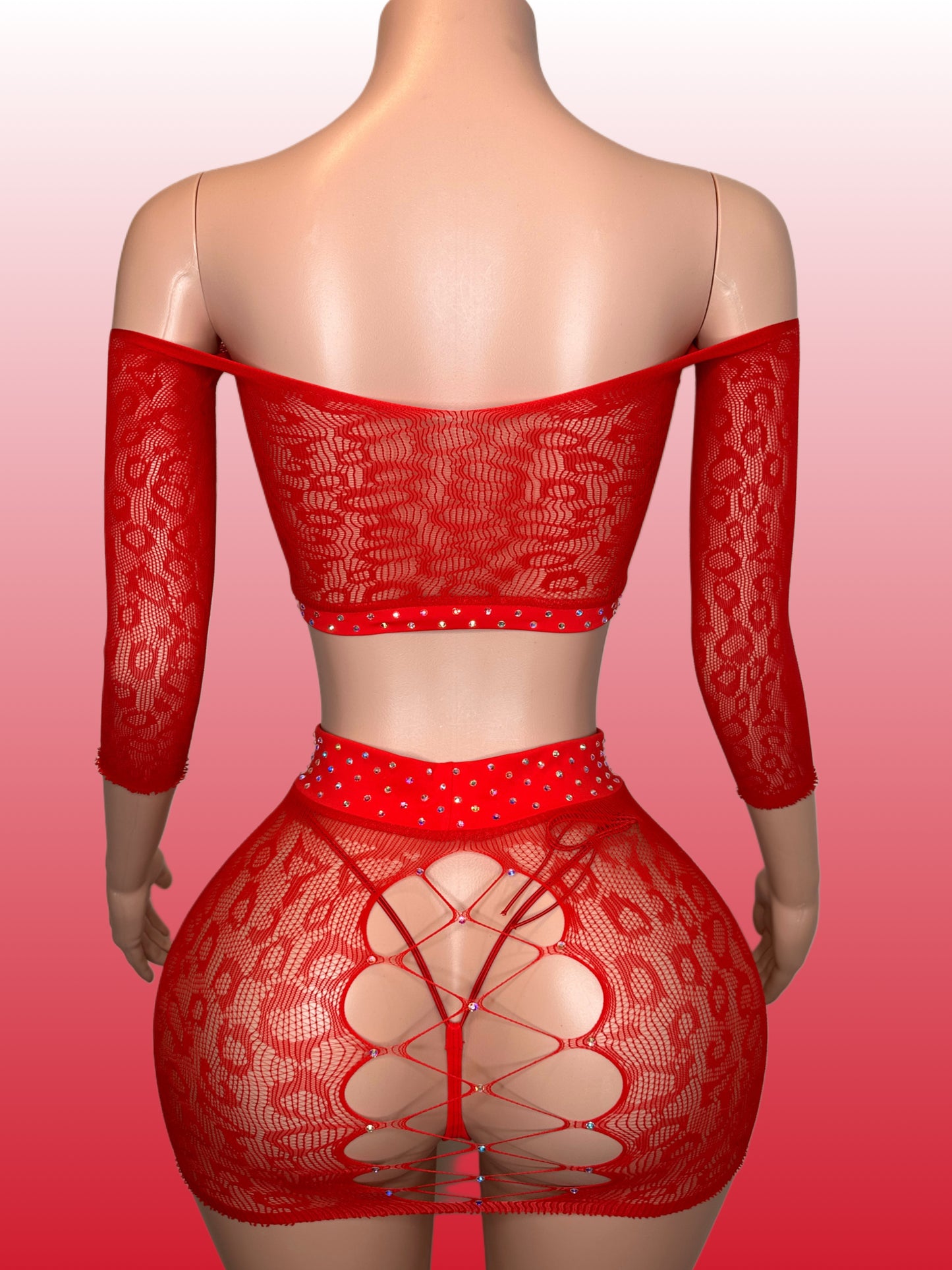 Skirt set red - small