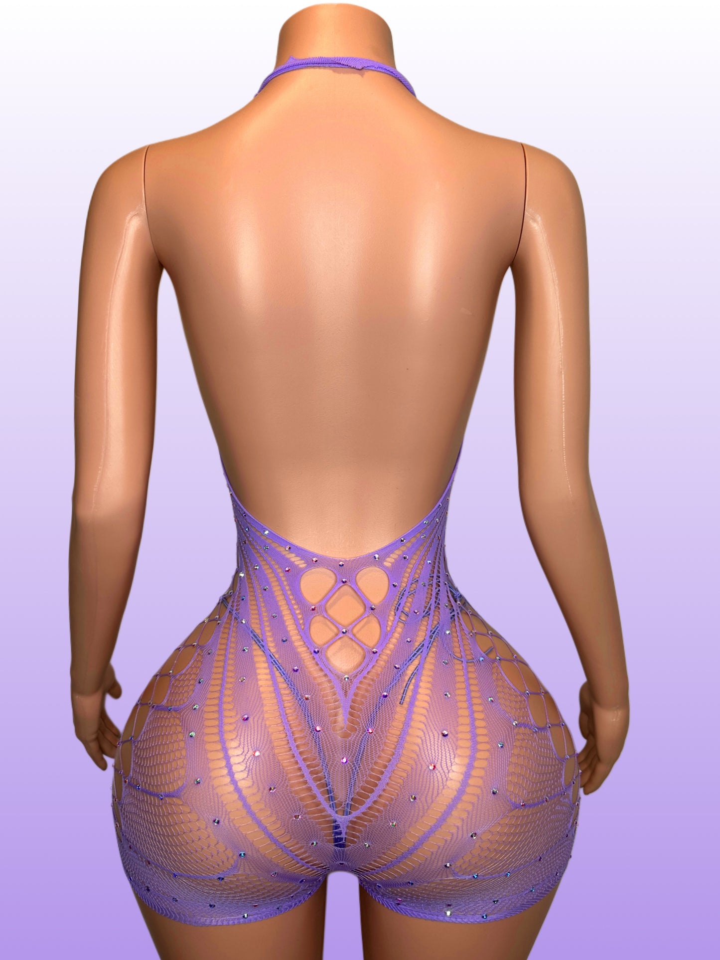 Lilac romper fishnet - xsmall/medium