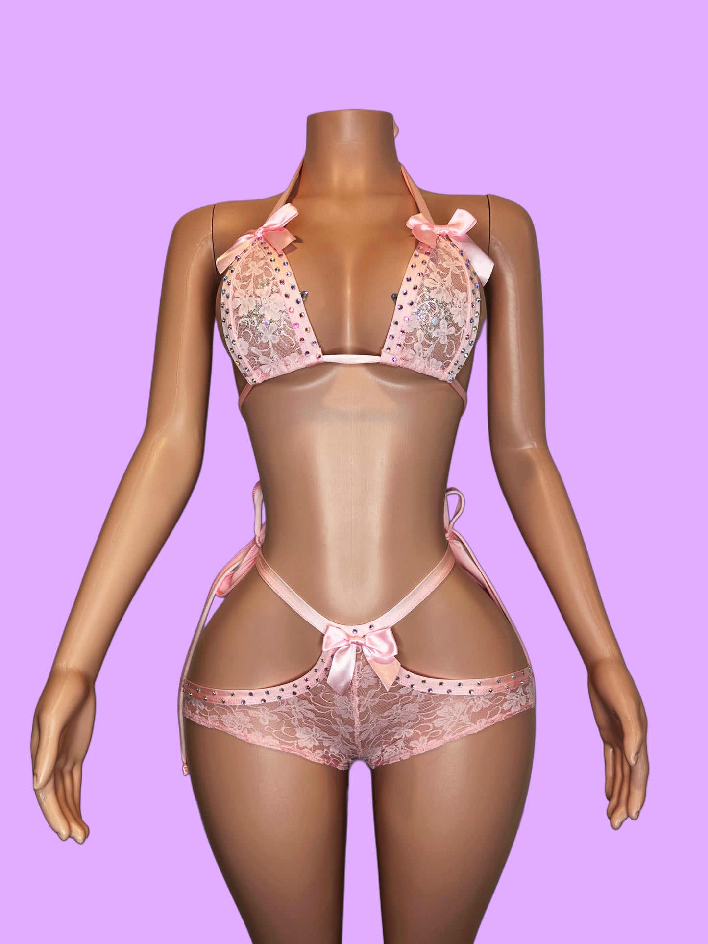 Baby pink short set - size small