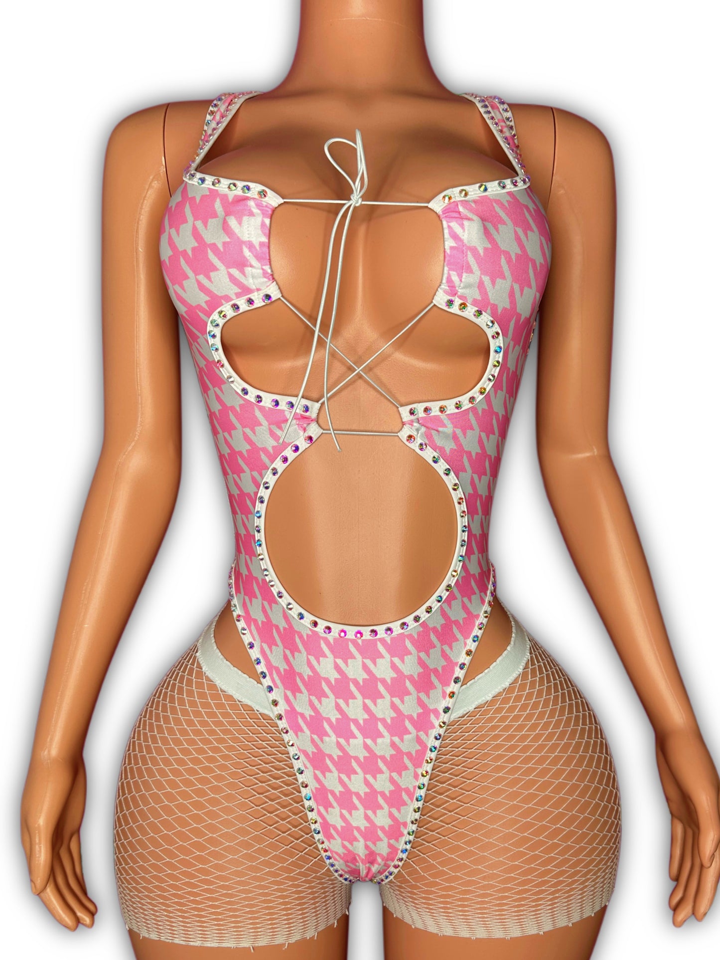 Flirt pink houndstooth- one size fit most
