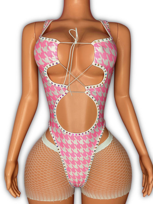 Flirt pink houndstooth- one size fit most