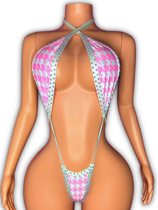 Slingshot pink houndstooth- one size fit most