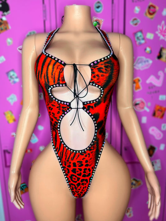 Flirt red animal print - one size fit most