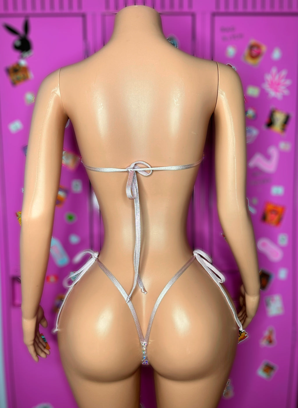Micro bandeau baby pink  shiny - one size fit most