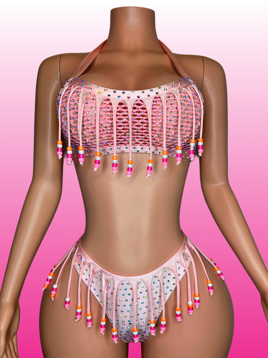 Pink Beaded set - small/medium