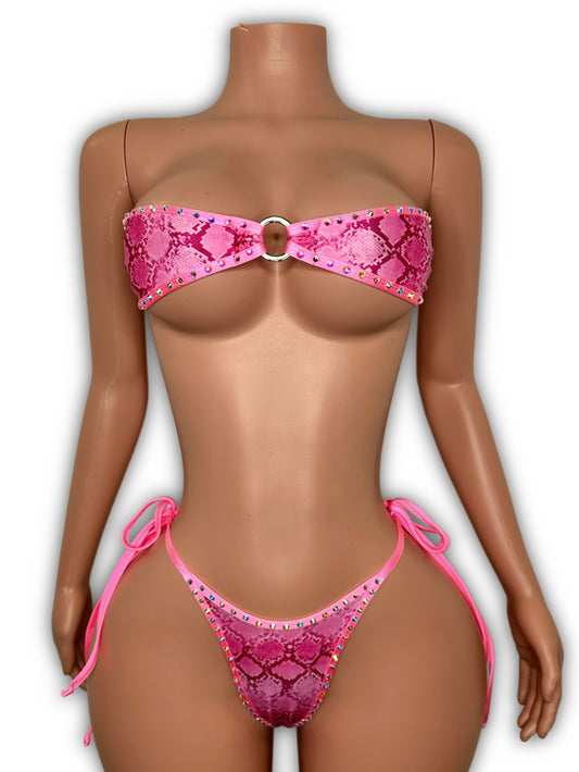 Micro bandeau pink reptile - one size fit most